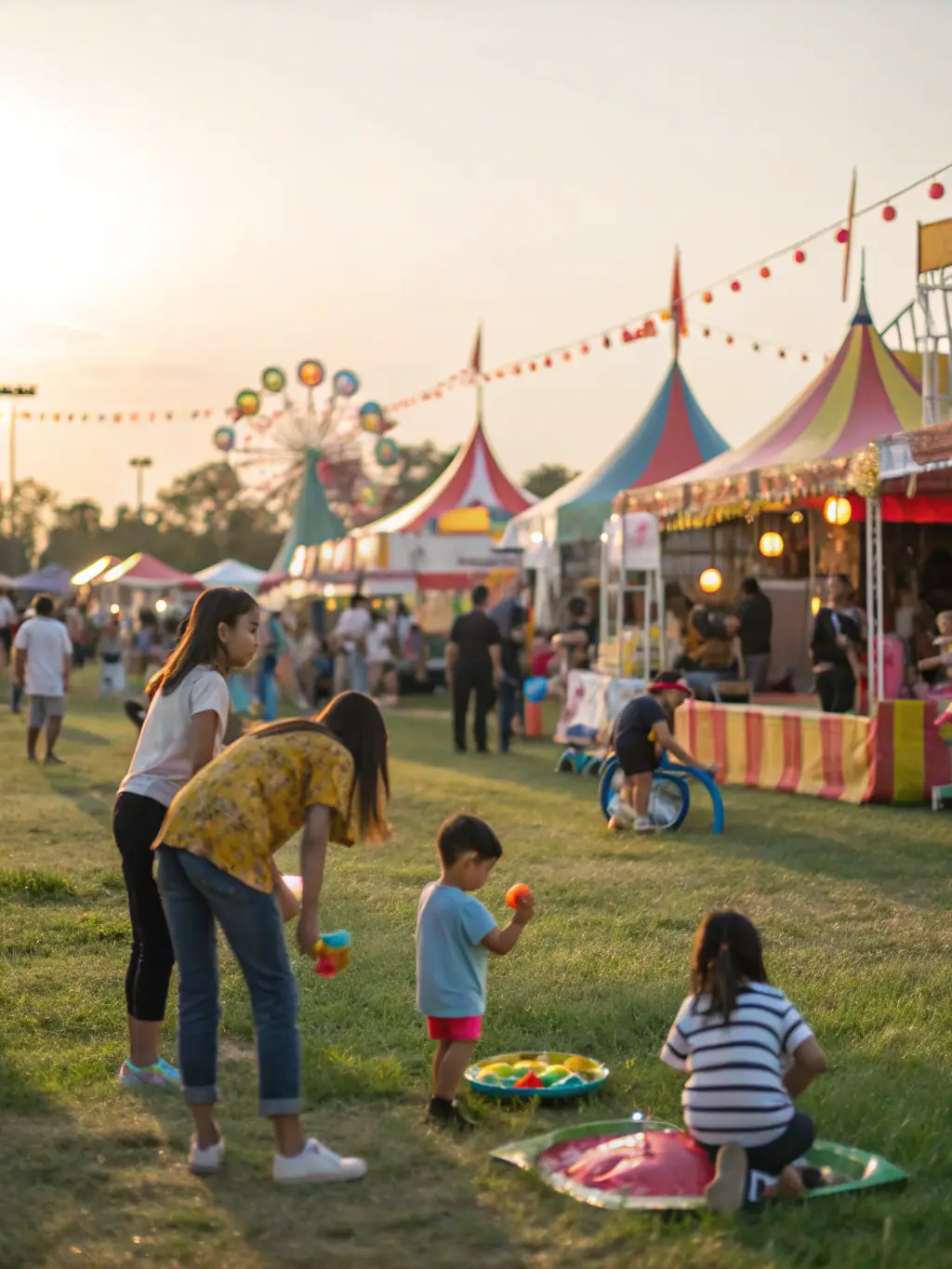 A lively image of a local festival with music, food stalls, and community members enjoying the event, illustrating Recreational and Cultural Events.