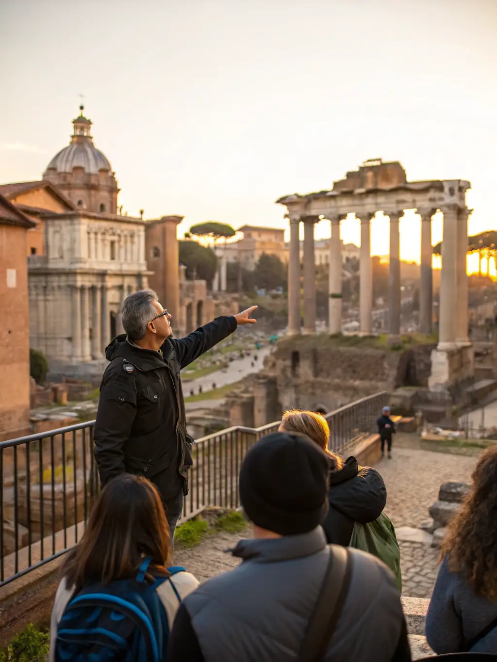 An image of a group of children and adults exploring a historical site with a guide, representing Cultural and Educational Outings.
